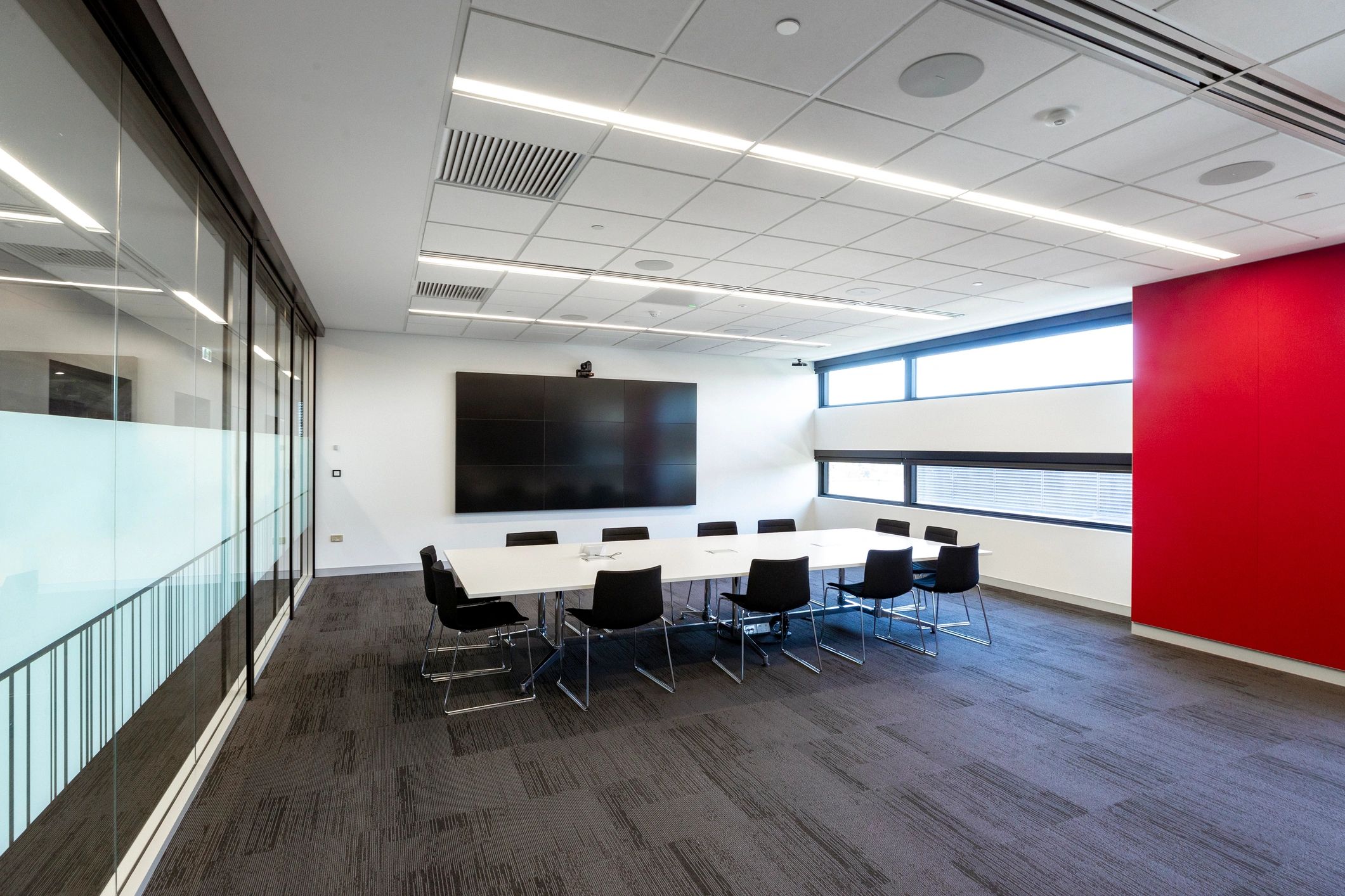 Modern meeting room prepared for a business session